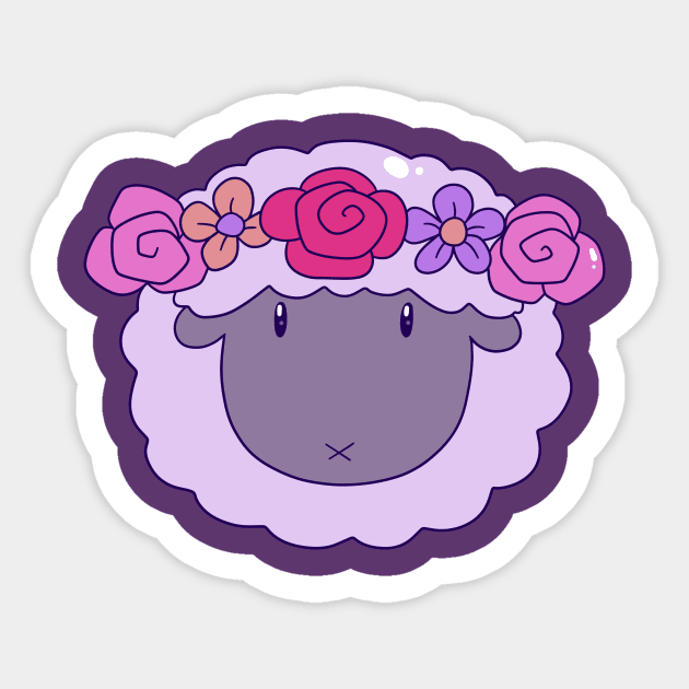 Flower Crown Sheep Face Sticker by saradaboru